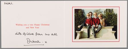 Lot #218 Princess Diana Signed Christmas Card