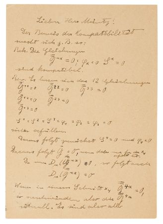 Lot #243 Albert Einstein Autograph Letter Signed - A Mathematical Working Letter to Unified Field Theory Collaborator Chaim Herman Müntz - Image 2