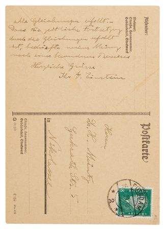 Lot #243 Albert Einstein Autograph Letter Signed - A Mathematical Working Letter to Unified Field Theory Collaborator Chaim Herman Müntz - Image 3