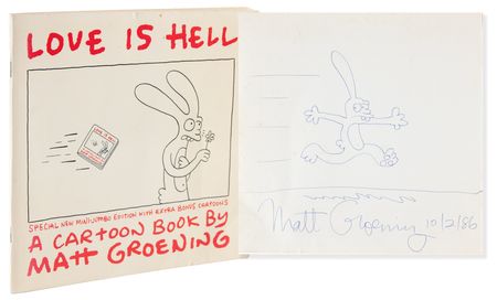 Lot #353 Matt Groening Signed Book with Sketch -
