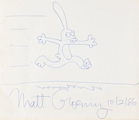 Lot #353 Matt Groening Signed Book with Sketch - Love Is Hell - Image 2