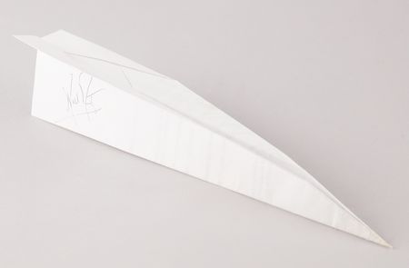 Lot #317 Neil Armstrong Signed Paper Airplane - Image 1