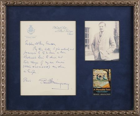Lot #370 Ernest Hemingway Autograph Letter Signed,