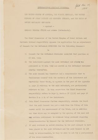 Lot #123 Hartley Shawcross Signed Nuremberg Indictment for Nazi Propagandist Julius Streicher, with Nuremberg Prison Roster Signed by Burton C. Andrus - Image 2