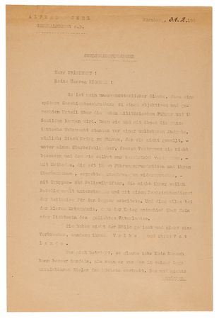 Lot #129 Nuremberg Trials: Alfred Jodl Typed Manuscript Signed, His Final Statement to the Tribunal: 
