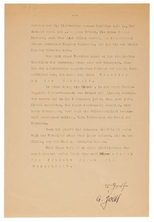 Lot #129 Nuremberg Trials: Alfred Jodl Typed Manuscript Signed, His Final Statement to the Tribunal: 