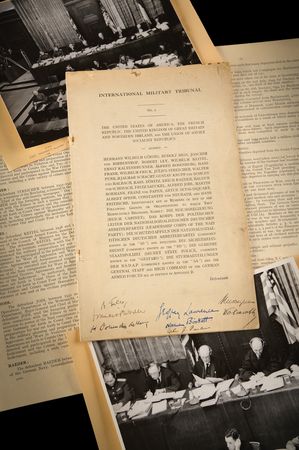 Lot #122 Nuremberg Trials: International Military Tribunal Indictment Signed by All (8) Judges - Image 1