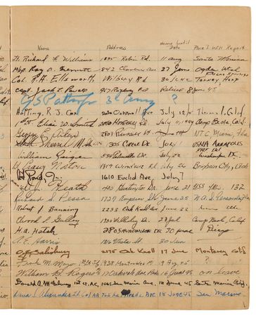 Lot #67 George S. Patton Signed Servicemen's Roster, c. June 1945, Noting 