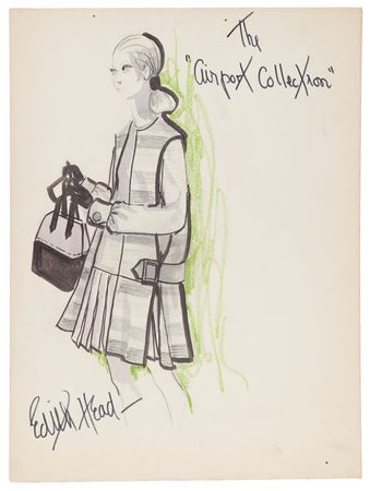 Lot #424 Edith Head Signed Oversized Original