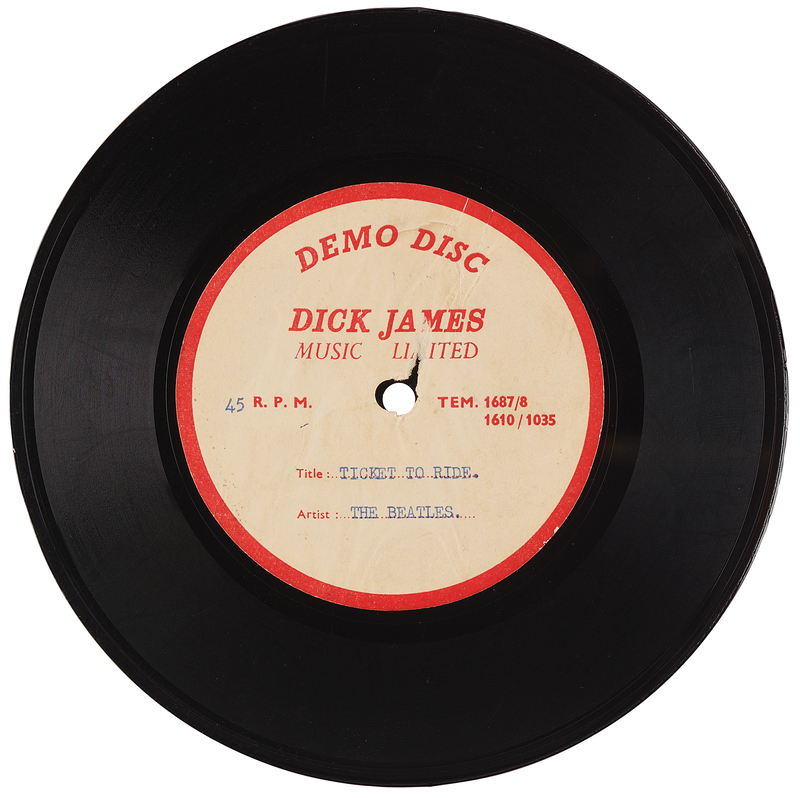 Lot 7032 Beatles Original Acetate for 'Ticket to Ride'