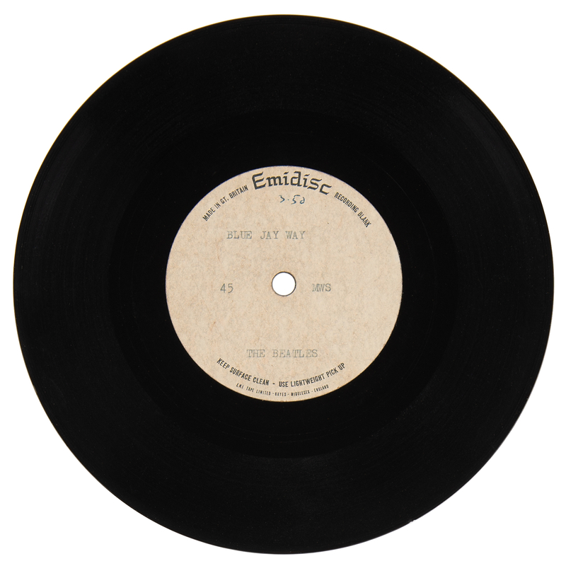 Lot 7031 Beatles Original EMI Acetate Single for 'Blue Jay Way'