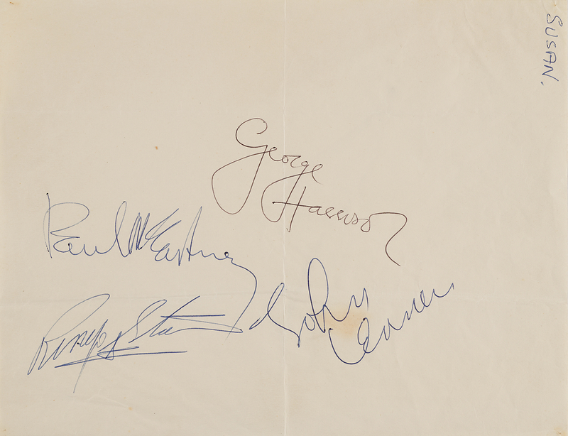 Lot 7007 Beatles Signatures (October 13, 1963) - Dating to Their 'Beatlemania' TV Concert on Sunday Night at the London Palladium