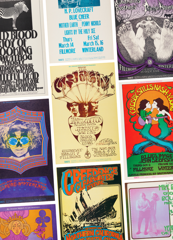 Lot 7294 Fillmore Auditorium/Winterland: (9) Bill Graham Concert Posters, with Grateful Dead, CSNY, Cream, and Buffalo Springfield