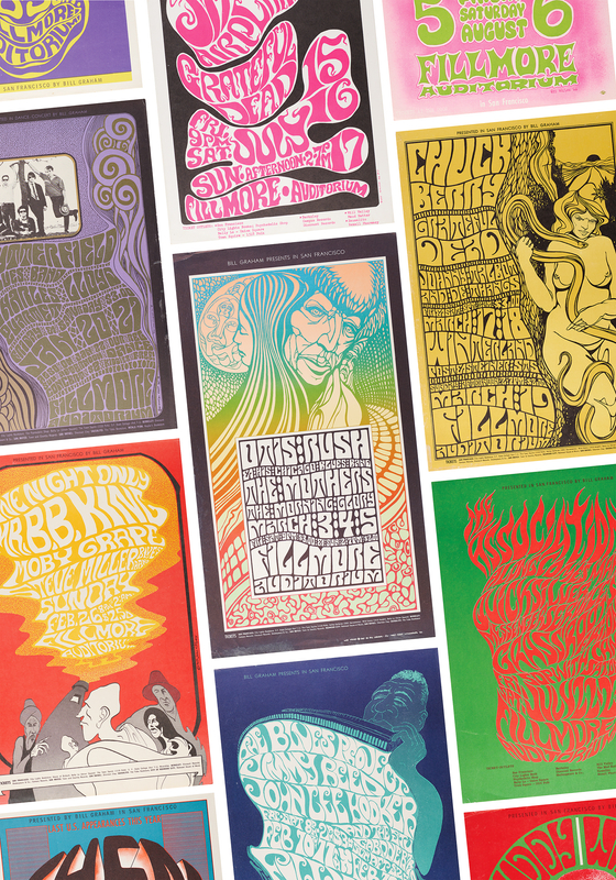 Lot 7292 Fillmore Auditorium: (11) Bill Graham Concert Posters, with Grateful Dead, Jefferson Airplane, Chuck Berry, Muddy Waters, and B. B. King