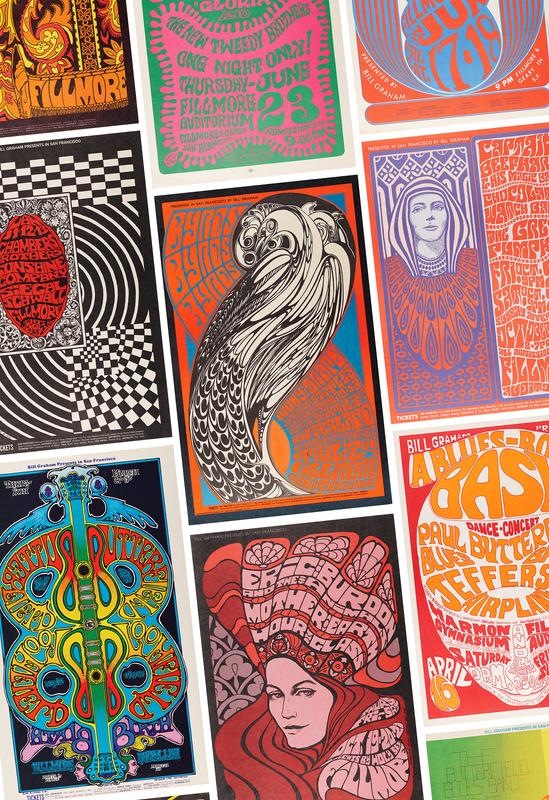 Lot 7290 Fillmore: (11) Bill Graham Concert Posters, with Pink Floyd, Jefferson Airplane, Byrds, and The Wailers