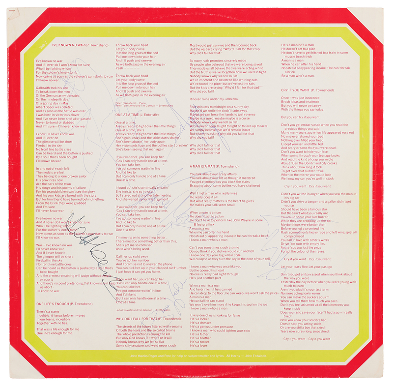 Lot 7430 Jimmy Page, Jeff Beck, Charlie Watts, Bill Wyman, and Kenney Jones Signed Record Sleeve