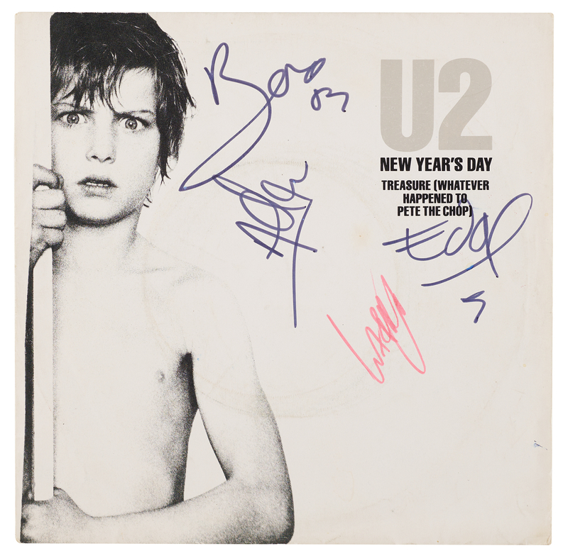 Lot 7436 U2 Signed 45 RPM Single - 'New Year's Day'