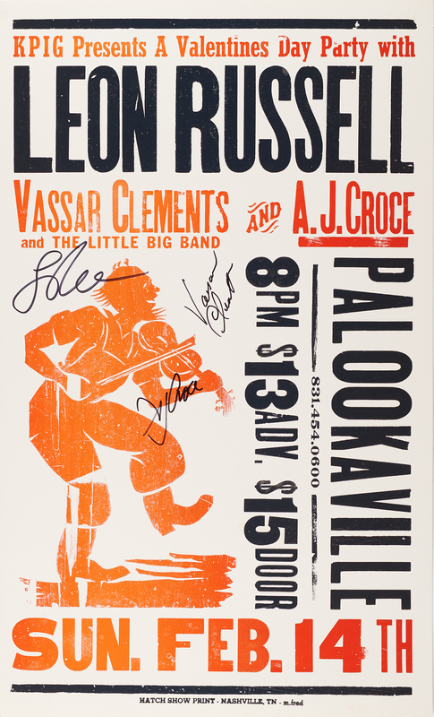 Lot 7370 Leon Russell Signed 1999 Palookaville Concert Poster