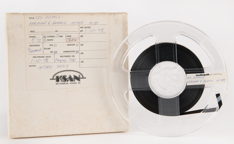 Lot 7405 Sex Pistols Original KSAN Reel-to-Reel Tape - On-Air Intro to the Winterland Ballroom Concert (January 14, 1978)