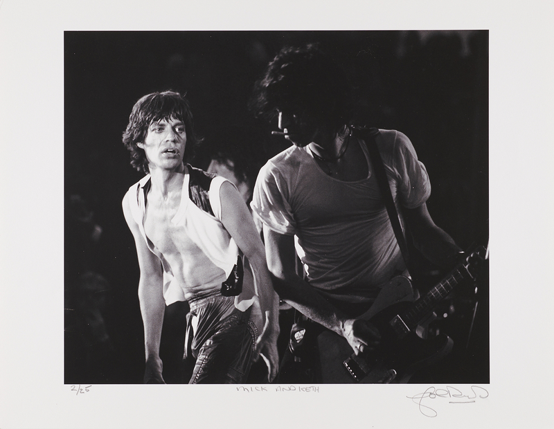 Lot 7127 Mick Jagger and Keith Richards Photographic Print Signed by John Rowlands - 'Mick and Keith' (Ltd. Ed. #2/25)