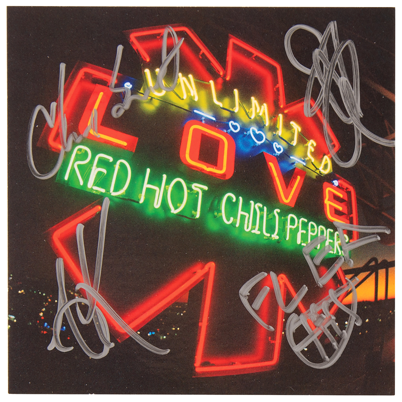 Lot 7485 Red Hot Chili Peppers Signed CD Insert - Unlimited Love