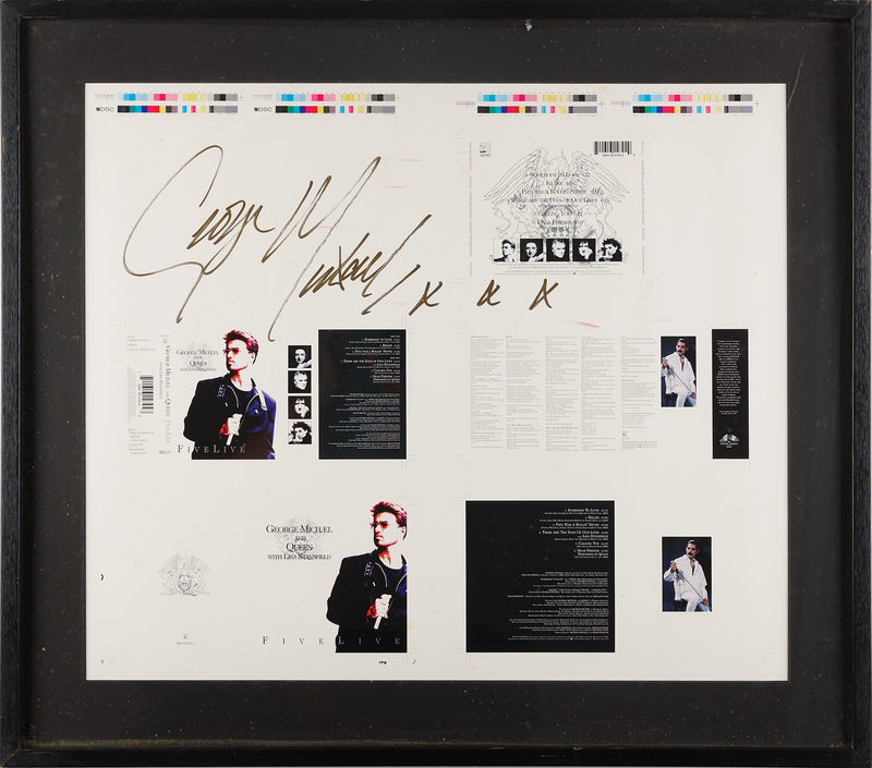 Lot 7424 George Michael Signed Oversized CD Cover Art Proof - Five Live