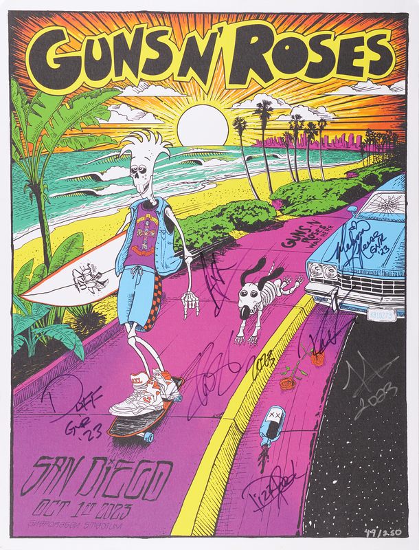 Lot 7420 Guns n' Roses Signed 2023 San Diego Concert Poster (Ltd. Ed. #49/250) (18˝ x 24˝)