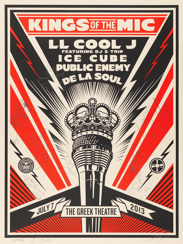 Lot 7478 Kings of the Mic Signed Screenprint by Shepard Fairey (18˝ x 24˝) with LL Cool J, Chuck D, and Flavor Flav