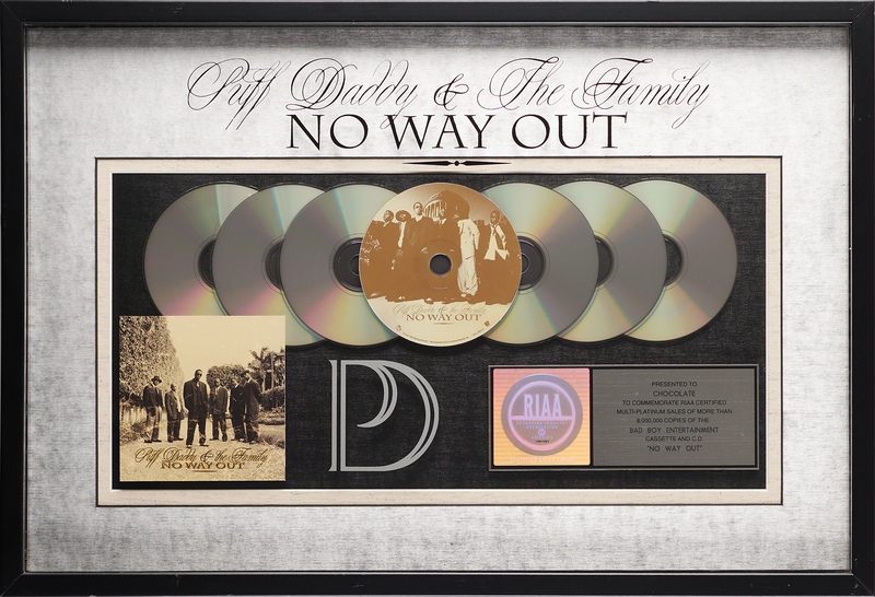 Lot 7483 Puff Daddy & The Family RIAA Multi-Platinum Sales Award for 'No Way Out'