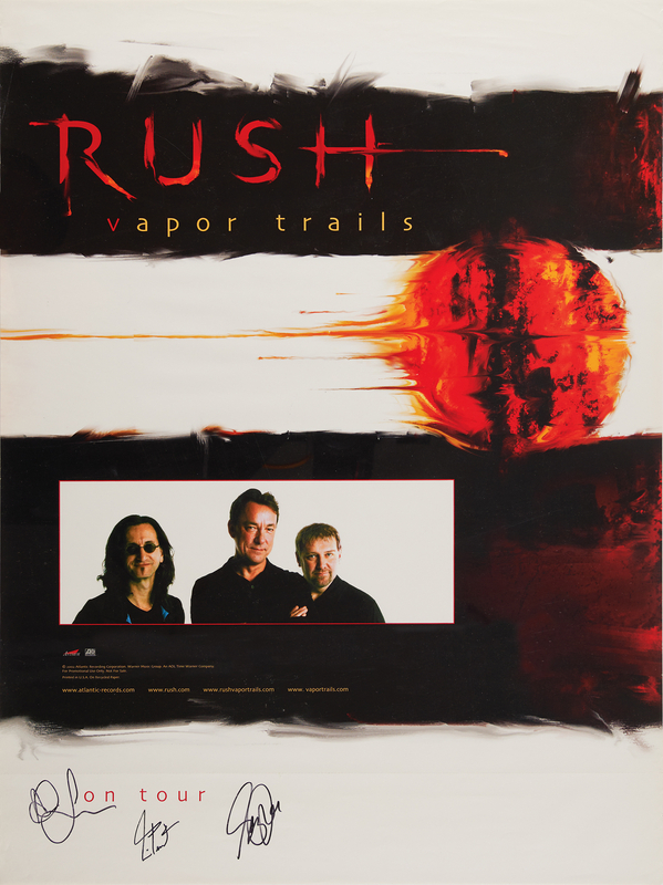 Lot 7368 Rush Signed Tour Poster - Vapor Trails (18˝ x 24˝)