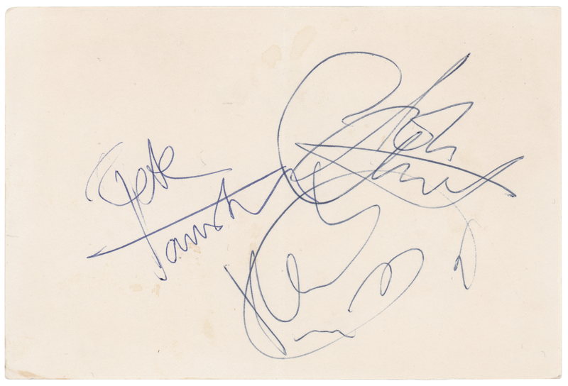 Lot 7149 The Who Signatures - Townshend, Moon, and Entwistle