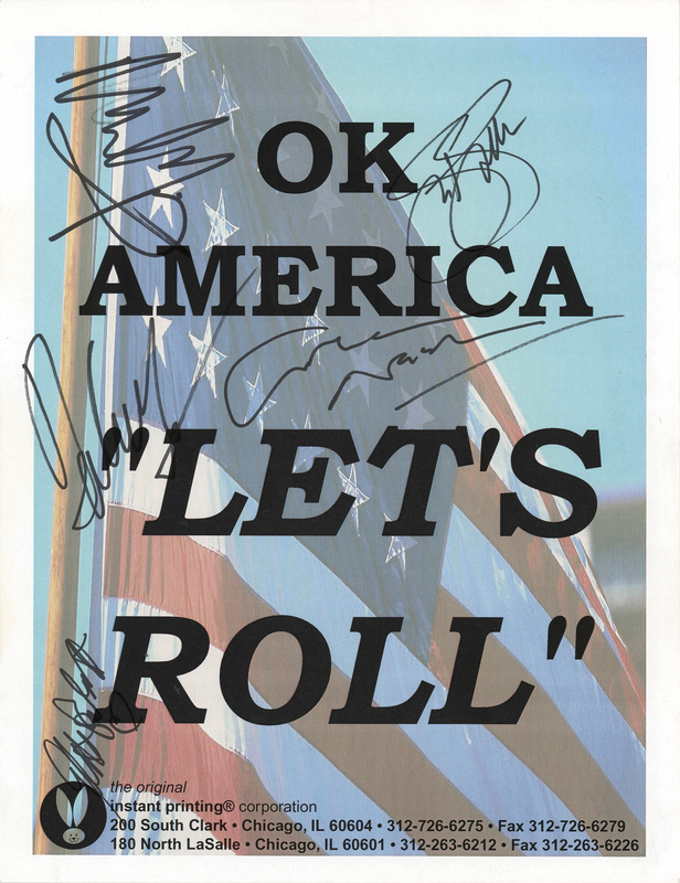 Lot 7339 Crosby, Stills, Nash, and Young Signed Flyer - 'Let's Roll'