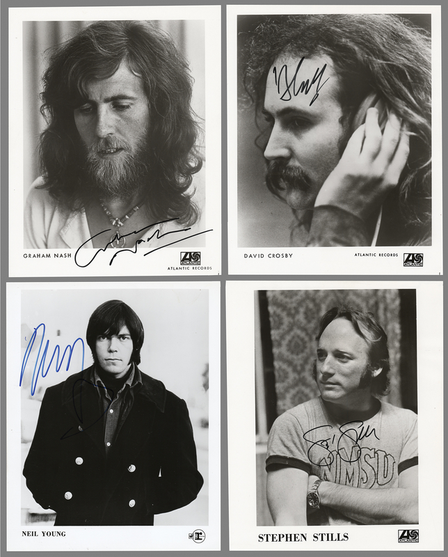 Lot 7340 Crosby, Stills, Nash, and Young (4) Signed Photographs