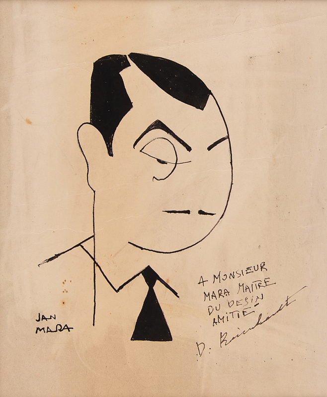 Lot 7249 Django Reinhardt Signed Sketch