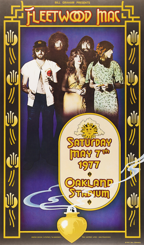 Lot 7348 Fleetwood Mac 1977 Oakland Stadium Concert Poster (16.5˝ x 28˝)