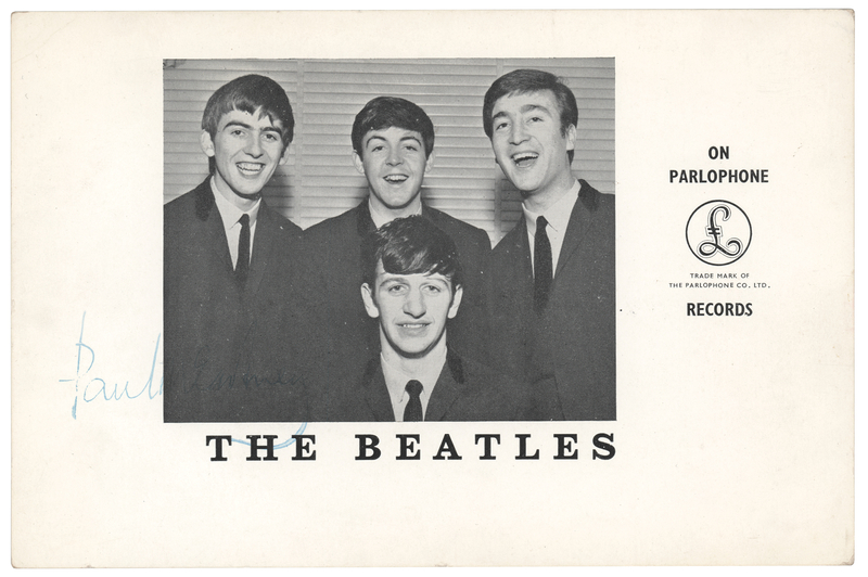 Lot 7059 Beatles 1963 Parlophone Records Promotional Card