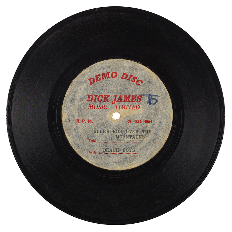 Lot 7266 Beach Boys 45 RPM Single Acetate for 'Bluebirds Over the Mountain' (1969)