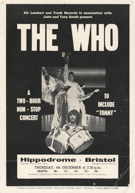 Lot 7152 The Who Original 1970 Concert Handbill (Hippodrome, Bristol)