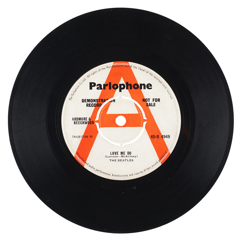 Lot 7011 Beatles 45 RPM 'Demonstration Record' Single for 'Love Me Do / P.S. I Love You,' with 'McArtney' Misspelling