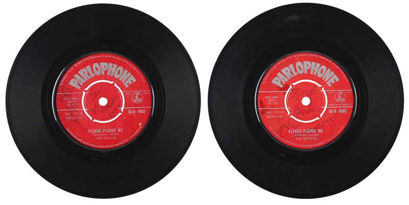 Lot 7003 Beatles (2) Signed Parlophone ‘Please Please Me’ 7-Inch Single Records