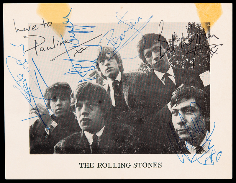 Lot 7116 Rolling Stones Signed Decca Records Promotional Card - Obtained at the Arthur Haynes Show (February 7, 1964)