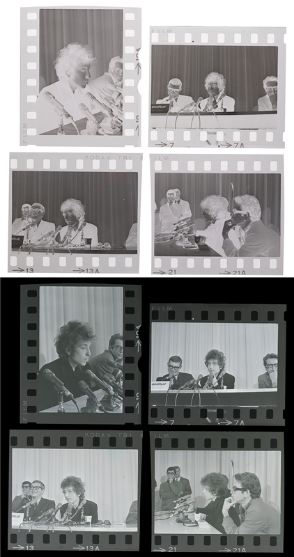 Lot 7095 Bob Dylan (4) Original Negatives from 1965 LA Press Conference - Sold with Copyright
