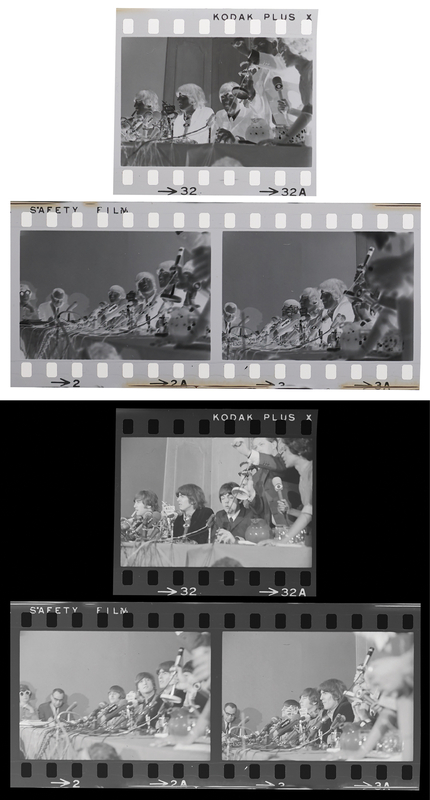 Lot 7051 Beatles (3) Original Negatives from the Warwick Hotel Press Conference on August 13, 1965 - Sold with Copyright