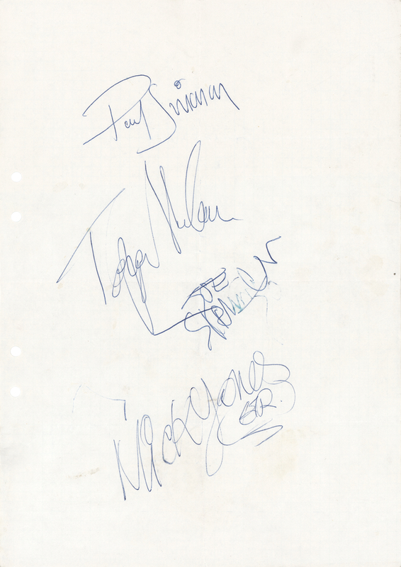 Lot 7387 The Clash Signatures (1981)