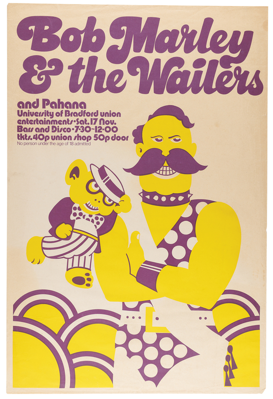 Lot 7320 Bob Marley and The Wailers 'Canceled' Concert Poster (University of Bradford, November 17, 1973) - 20˝ x 30˝