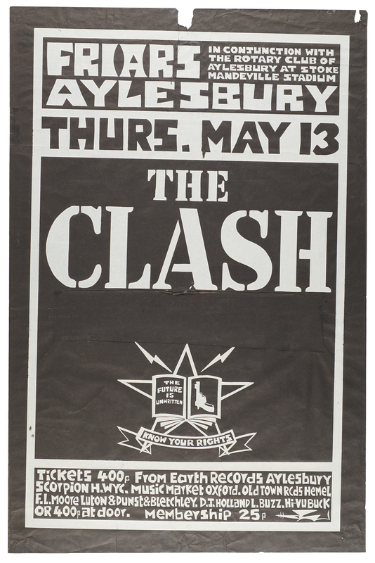 Lot 7390 The Clash 1982 Friars Aylesbury Concert Poster (19.75˝ x 29.5˝)