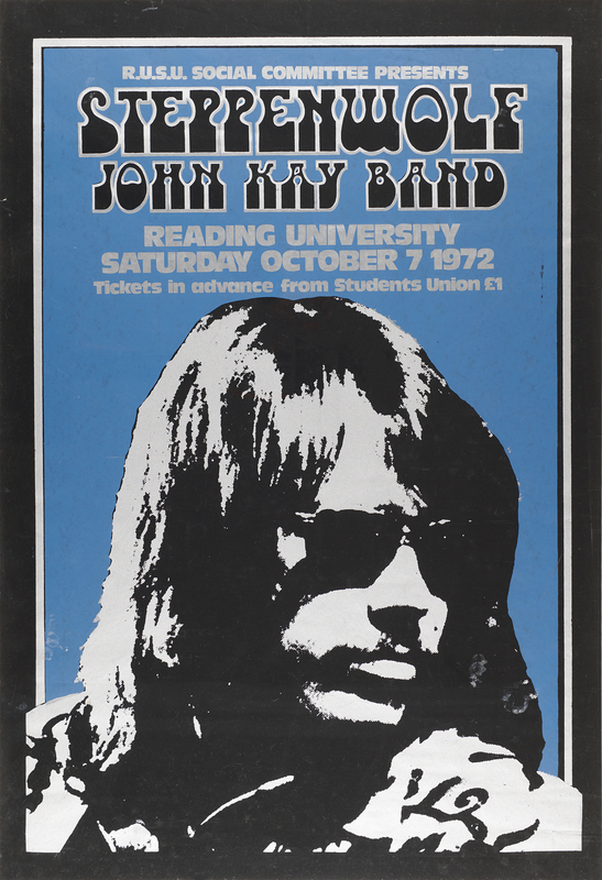 Lot 7279 Steppenwolf 1972 Reading University Concert Poster (20.5˝ x 30˝)