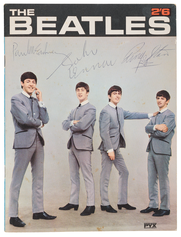 Lot 7034 Beatles Signed 1963 PYX Magazine - Signed by Lennon, McCartney, and Starr at a Channel Islands Concert