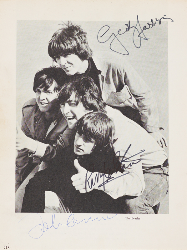 Lot 7014 Beatles Photograph Signed by John Lennon, George Harrison, and Ringo Starr