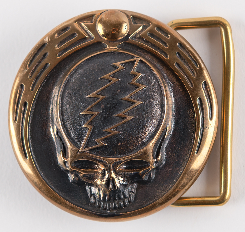 Lot 7162 Owsley Stanley Bronze 'Steal Your Face (Stealie)' Grateful Dead Belt Buckle